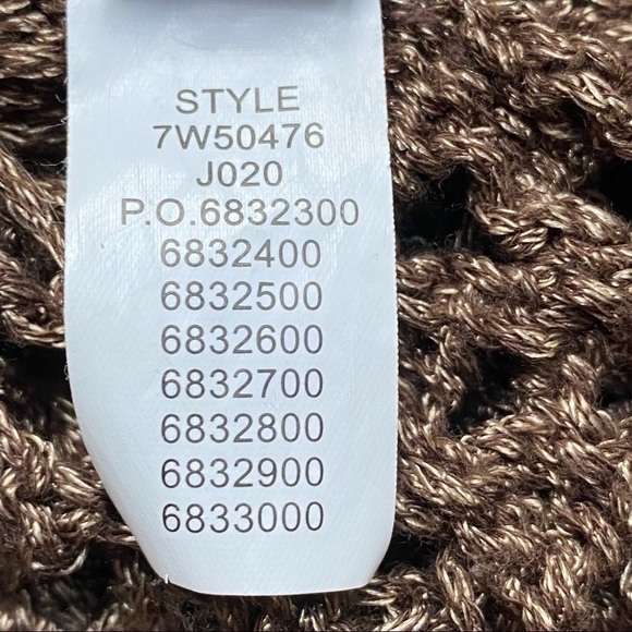 LUCKY Brand Macey Metallic Spiced Nutmeg Fisherman’s Open Weave Sweater Small - Picture 9 of 11